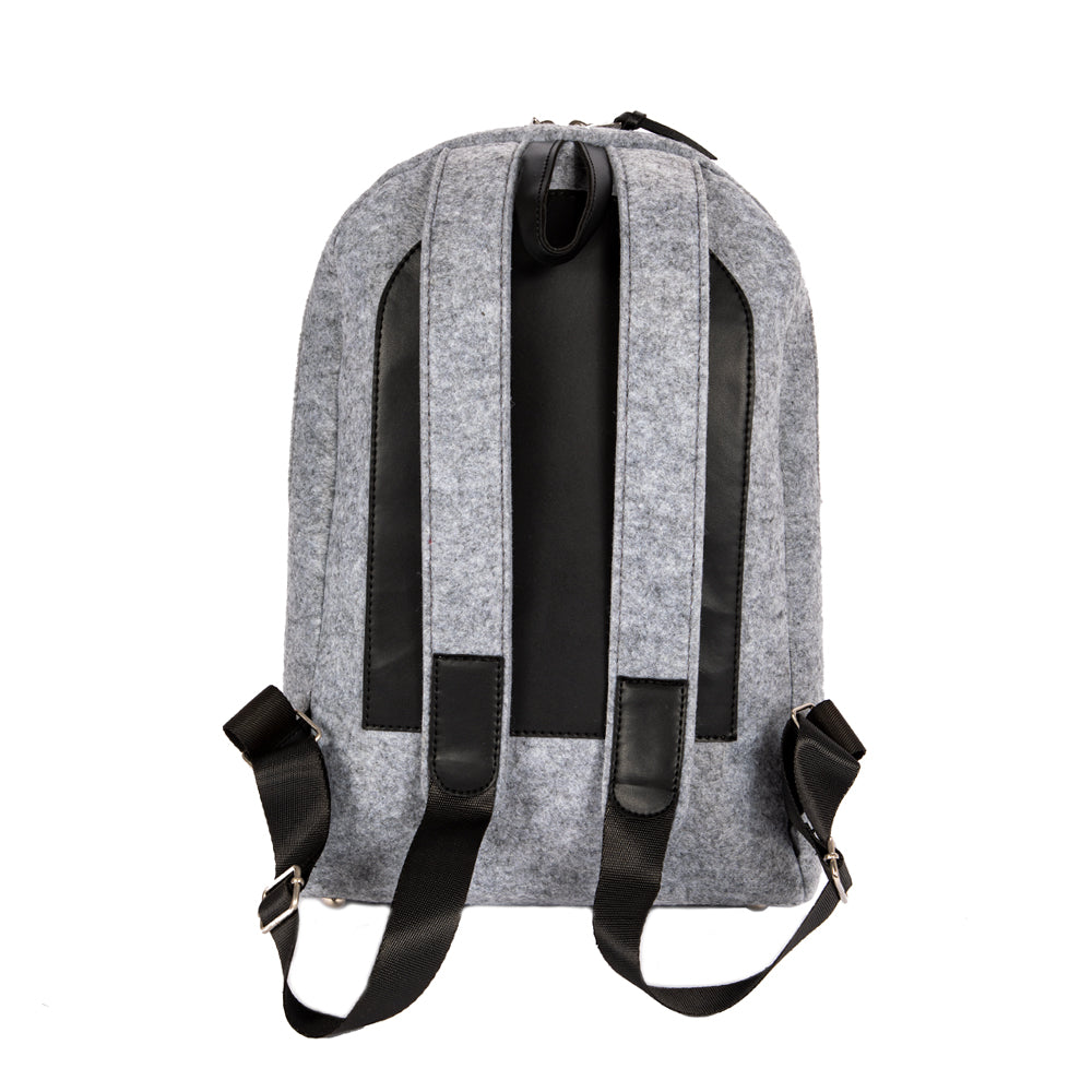 Bunter Biggdesign My Eyes on You Rucksack aus Filz mit fröhlichem Muster, ideal für Schule und Freizeit.